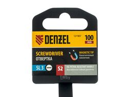 Отвертка, SL3х100 мм, S2, 3к рукоятка Denzel 121907