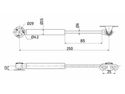 Подъемник газовый верхний 100N белый AKS PLUS