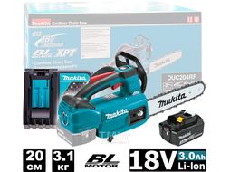 Аккум. пила цепная MAKITA DUC204RF шина 20 см (8"), 3/8, 1.1 мм (18.0 В1 акк.3.0 А/ч Li-Ion)