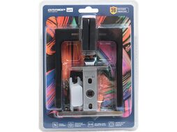 Комплект ручка и защелка АЛЛЮР АРТ "КОЛОМБО" BL+L45-8 BL (23150/S45) матовый черный (20) (компл) УЗК 15200