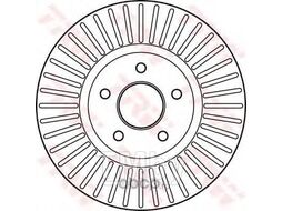 Диск тормозной передн FORD: MONDEO IV 07-, MONDEO IV Turnier 07-, MONDEO IV седан 07-, FORD AUSTRALIA: TELSTAR седан (AY) 94-96