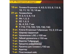 Набор инструмента 46пр. 1/4" (6-гран.)(4-14мм) KINGTUL KT-2462-46