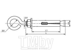 Анкерный болт с кольцом 8х40 (10шт) Tech-KREP