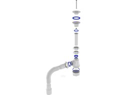 Сифон для умывальника 1 1/2"х40 с пласт. реш. с г.т. 40х40/50 Aquant