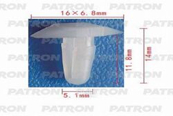 Клипса пластмассовая GM применяемость: капот PATRON P37-0658