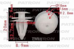 Клипса пластмассовая NISSAN применяемость: обшивка салона PATRON P37-1189