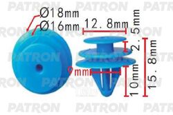 Клипса пластмассовая Nissan применяемоть: салон - внутренняя отделка PATRON P37-1463