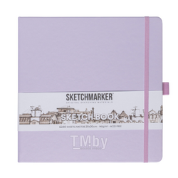 Скетчбук 20*20 см, 140 г/м2, 80 л., фиолетовый пастельный Sketchmarker 2314705SM