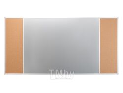 Доска 90*120 см, полимер/пробка, белый, в алюмин. профиле UKF 2x3 TCA3129SC