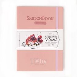 Скетчбук для графики и маркеров "Bristol Touch" A5, 180 г/м2, 50 л., розовый, сшивка Малевичъ 401229
