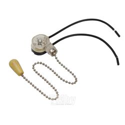 Выключатель для настенного светильника c проводом и деревянным наконечником «Silver» REXANT 32-0103-1
