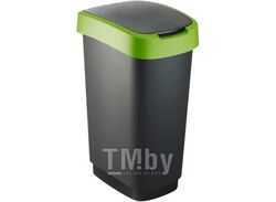 Контейнер для мусора 50 l TWIST зеленый/черный Rotho 1754505092