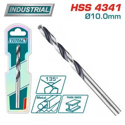 Сверло по металлу HSS 10 мм TOTAL TAC1201004