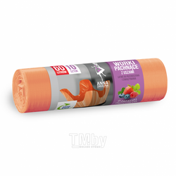 Мешки для мусора 60л 10 шт/рулон ПВДa 16мкм 61*70см цв.оранжевый, с ушками, фруктовый аромат Anna Zaradna D41-AZEX-7643V1