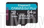 Флеш карта microSDXC 64Gb Class10 Kingston SDCG3/64GBSP Canvas Go! Plus w/o adapter