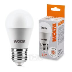 Лампа светодиодная WOLTA G45 10Вт Е27 4000К 25S45GL10E27