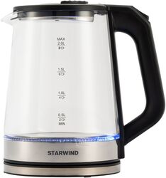 Чайник электрический Starwind SKG5778 черный/прозрачный