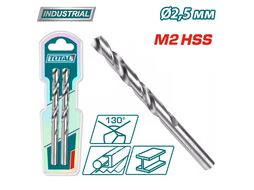 Сверло по металлу M2 HSS 2,5 мм TOTAL TAC1200252 (2шт.)