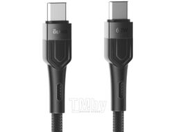 Кабель OLMIO, Type-C - Type-C, 60W, USB2.0, 1.2м черный 041674