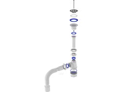 Сифон для умывальника 1 1/2"х40 с мет.реш. с г.т. 40х50 S0100-55 Aquant