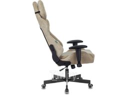 Кресло игровое Zombie VIKING KNIGHT Fabric песочный Light-21 с подголов. крестов. металл