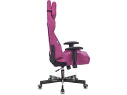 Кресло игровое Zombie VIKING KNIGHT Fabric малиновый Light-15 с подголов. крестов. металл