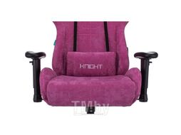 Кресло игровое Zombie VIKING KNIGHT Fabric малиновый Light-15 с подголов. крестов. металл