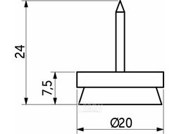 Подпятник коричневый с гвоздем и фетром (10шт) AKS
