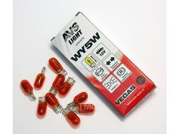 Автомобильная лампа Vegas 12V.WY5W "yellow"(W2,1x9,5d) BOX(10 шт.) AVS A78167S