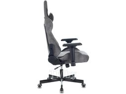 Кресло игровое Zombie VIKING 7 KNIGHT Fabric серый Loft ромбик текстиль/эко.кожа с подголов. крестов. металл