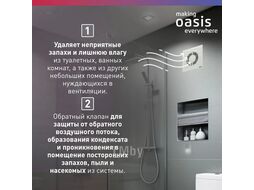 Электровентилятор осевой канальный бытовой Oasis Modern 100/90 (2380 об/мин, 14 Вт, 35 Дб, IP24)