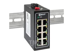 Промышленный неуправляемый коммутатор U-8T, 8 портов 10/100Base-T(X) RJ45, монтаж на динрейку TSX EKF TSX-U-8T
