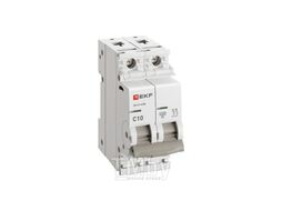 Автоматический выключатель 2P 10А (C) 4,5kA ВА 47-63N EKF PROxima M634210C