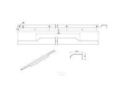 Ручка мебельная накладная алюм. LINEA 576/597 черный матовый, AKS