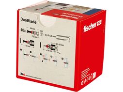 Дюбель для гипсокартона дрива DUOBLADE кор. с окошком (упак. 40шт) Fischer