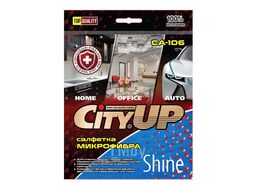 Салфетка SHINE для стекла из микрофибры 35x40 см, 300гр/м3 City UP СА-106