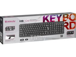 Клавиатура HB-420 RU, черный, полноразмерная, USB Defender 45420