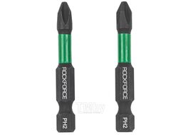 Биты торсионные магнитные крестовые РН2х50мм, 1/4" (2шт.), в блистере RockFORCE RF-38676