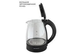 Чайник электрический 1.8л. 1500Вт черный/прозрачный (корпус: стекло) Supra KES-1853G
