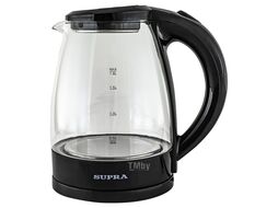 Чайник электрический 1.8л. 1500Вт черный/прозрачный (корпус: стекло) Supra KES-1853G