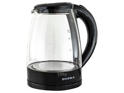 Чайник электрический 1.8л. 1500Вт черный/прозрачный (корпус: стекло) Supra KES-1853G