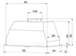 Вытяжка встраиваемая BOX 1200 IX нержавеющая сталь управление: сенсорное (1 мотор) Weissgauff 429197