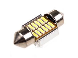 Автолампа диод T11 (C5W) 12V 12 SMD 1-конт 31мм Белая CAN BUS (2шт) салон/номер Skyway S08201312