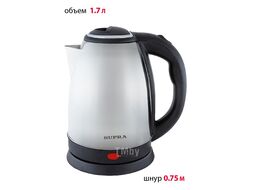Чайник электрический 1.8л. 1500Вт серебристый/черный (корпус: металл) Supra KES-1801S