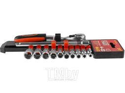 Набор головок 1/4" 4-13мм 12предм. (пласт. подвес, 6 граней) PRO STARTUL (PRO-41414)