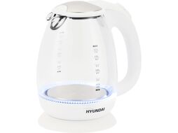 Чайник электрический 1.7л. 2200Вт белый/прозрачный (корпус: стекло) Hyundai HYK-G3805