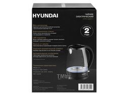 Чайник электрический 1.7л. 2200Вт черный (корпус: стекло) Hyundai HYK-G2011