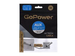 Адаптер JACK3.5MM(F)-TYPE-C(M) 0.1M WHITE GOPOWER 00-00027481