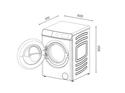 Стиральная машина LWM12812GrID класс: A++ загр.фронтальная макс.:12кг (с сушкой) серый инвертер LEX CHKO100015