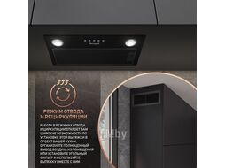 Вытяжка встраиваемая Alpha 50 PB BL черный управление: кнопочное (1 мотор) Weissgauff 429824